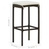 vidaXL 5 Piece Garden Bar Set with Cushions Poly Rattan Brown