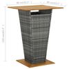 vidaXL Bar Table Grey 80x80x110 cm Poly Rattan and Solid Acacia Wood