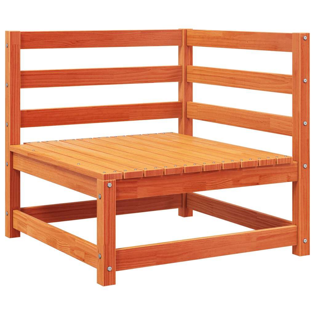 vidaXL Garden Sofa Corner with Cushions Wax Brown Solid Wood Pine