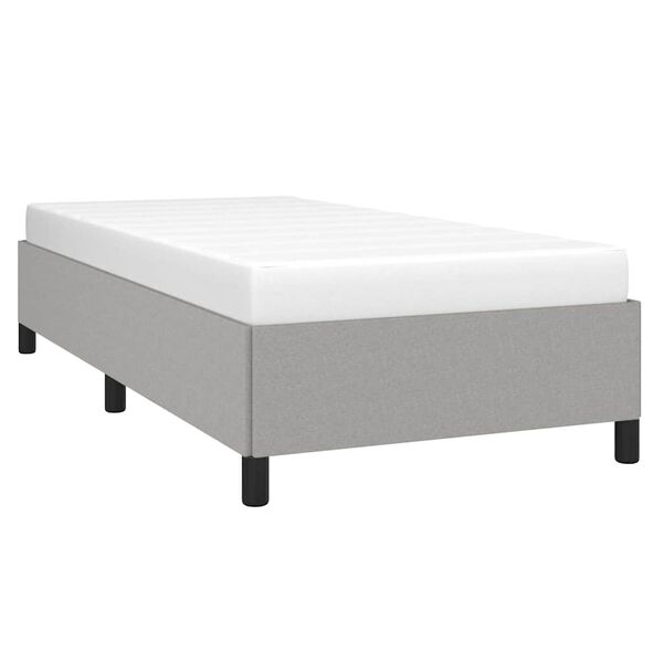 vidaXL Bed Frame without Mattress Light Grey 100x190 cm Twin Fabric