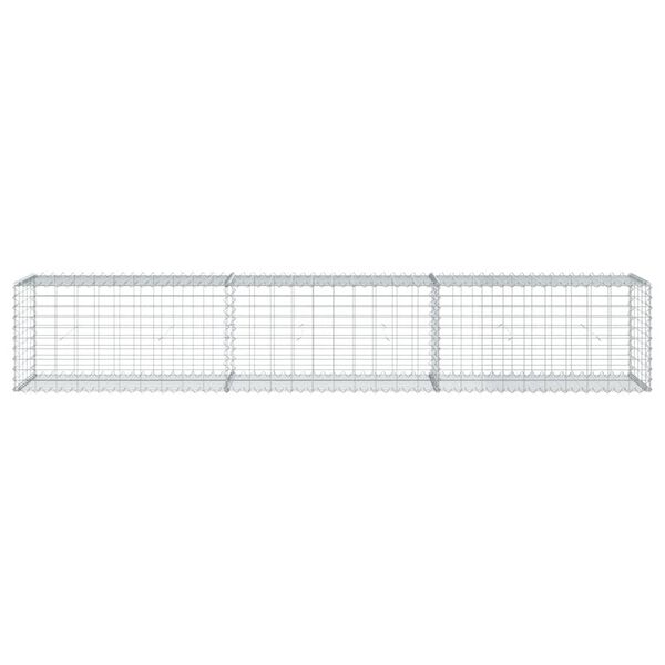 vidaXL Gabion Basket with Cover 300x50x50 cm Galvanised Iron