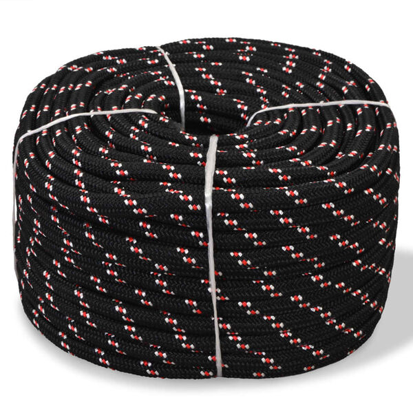 vidaXL Marine Rope Polypropylene 14 mm 50 m Black