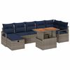 vidaXL Garden Sofa Set with Cushion 8 pcs Grey Poly Rattan