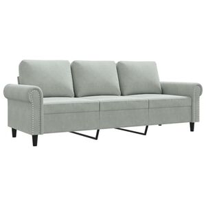 vidaXL 3-Seater Sofa Light Grey 180 cm Velvet