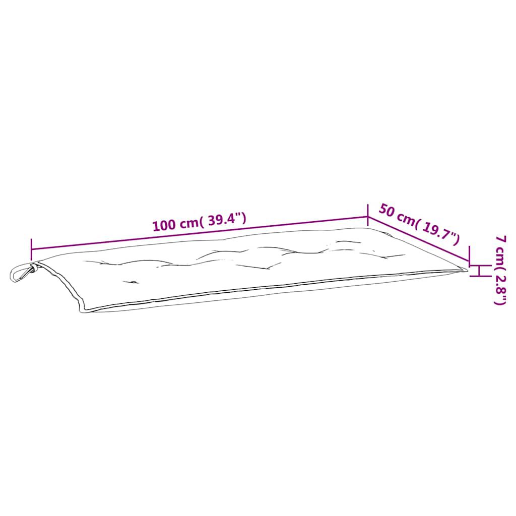 vidaXL Garden Bench Cushions 2pcs Pink 100x50x7cm Fabric