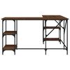 vidaXL Desk Brown Oak 139x139x75 cm Engineered Wood