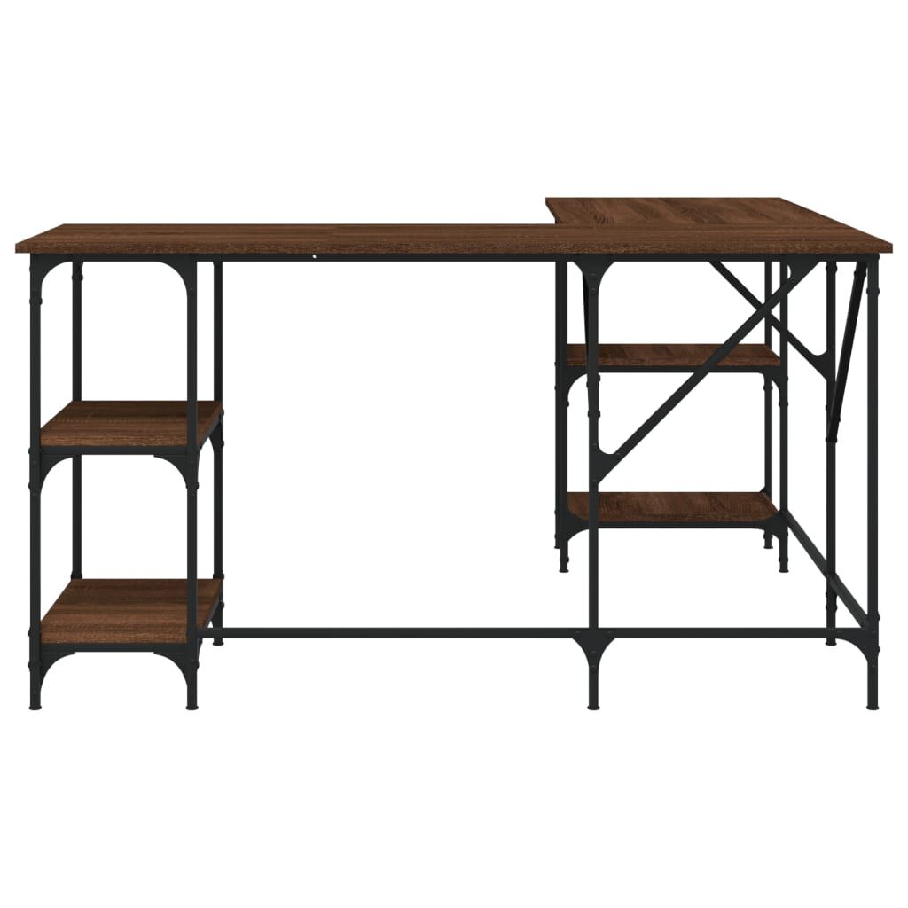 vidaXL Desk Brown Oak 139x139x75 cm Engineered Wood