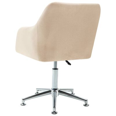 vidaXL Swivel Dining Chair Cream Fabric