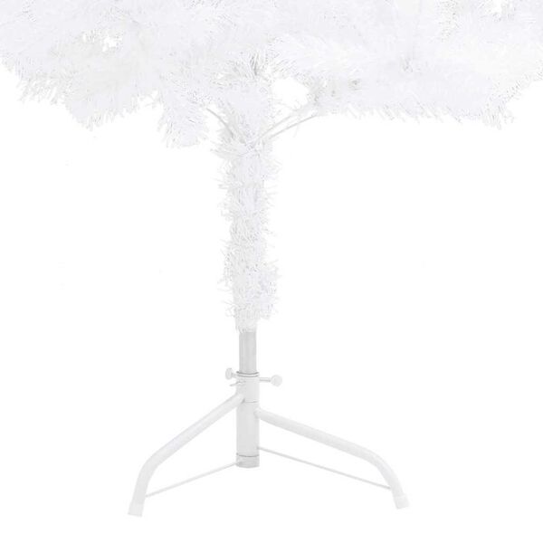 vidaXL Corner Artificial Christmas Tree LEDs&Ball Set White 150 cm PVC