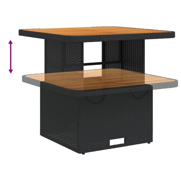 vidaXL 2 Piece Garden Dining Set with Cushions Black Poly Rattan