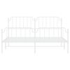 vidaXL Metal Bed Frame without Mattress with Footboard&nbsp;White 183x213cm
