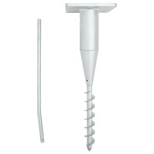 vidaXL In-Ground Parasol Base with Rod 16x16x52 cm Steel