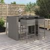 vidaXL 5 Piece Garden Bar Set with Cushions Grey Poly Rattan
