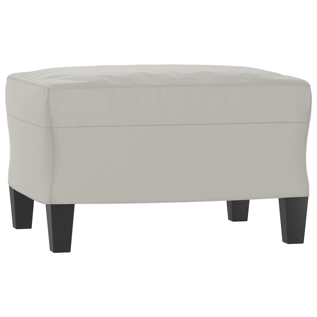 vidaXL Sofa Chair with Footstool Light Grey 60 cm Microfibre Fabric