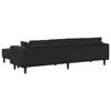 vidaXL Velvet Sofa with Cushion 3 pcs Black 208 cm Velvet