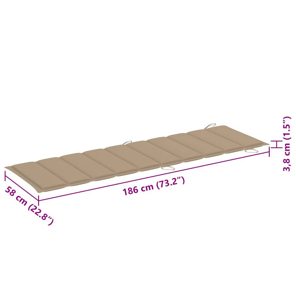 vidaXL Sun Loungers 2 pcs with Cushions Solid Wood Acacia