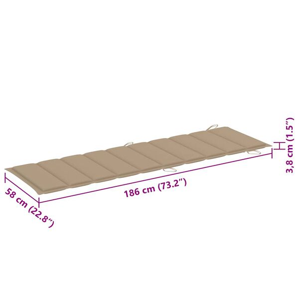 vidaXL Sun Loungers 2 pcs with Cushions Solid Wood Acacia