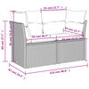vidaXL Garden Sofa with Cushions 2-Seater Beige Poly Rattan
