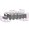 vidaXL 15 Piece Garden Dining Set with Cushions Brown Poly Rattan
