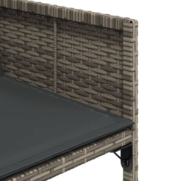 vidaXL 5 Piece Garden Dining Set with Cushions Grey Poly Rattan