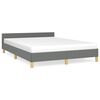vidaXL Bed Frame without Mattress Dark Grey Queen Fabric