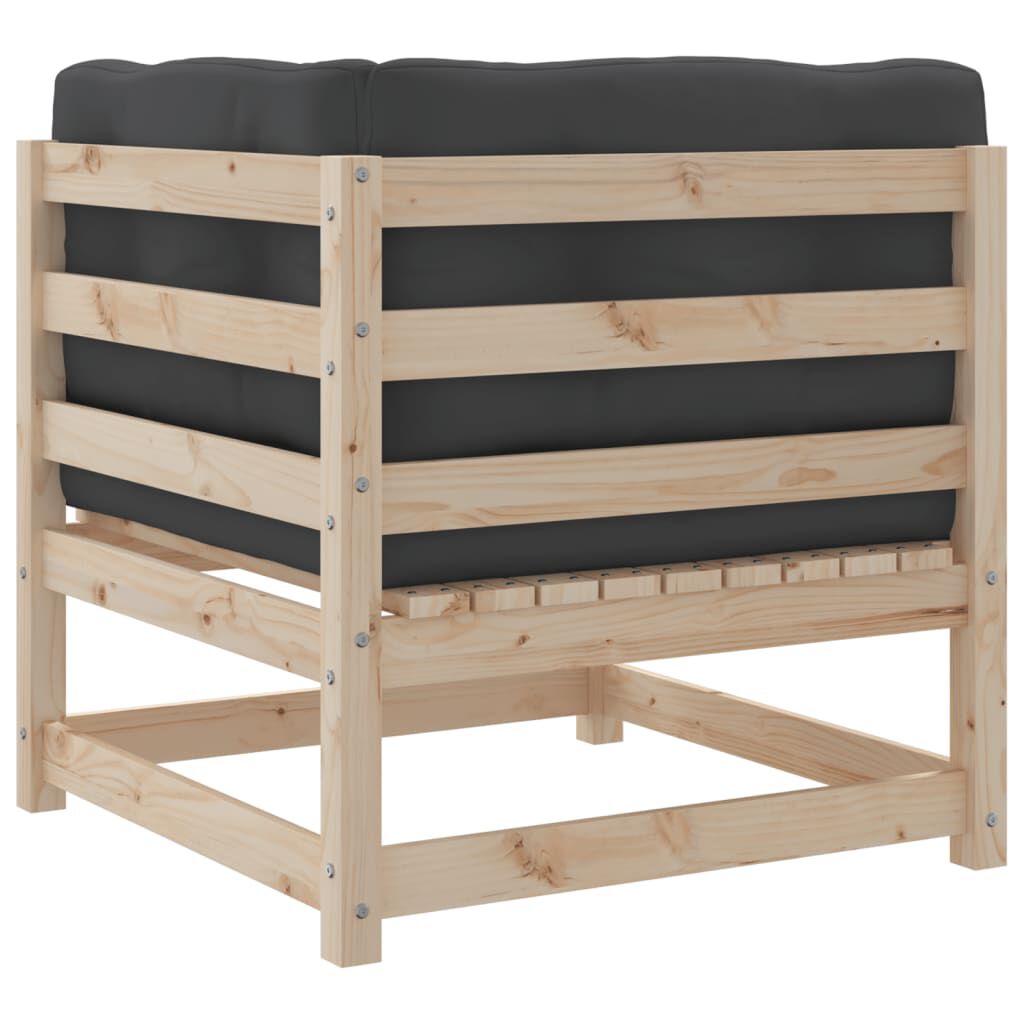 vidaXL 3 Piece Garden Sofa Set with Cushions Solid Wood Pine