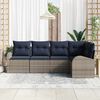 vidaXL Garden Sofa Set Grey Poly Rattan