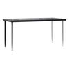 vidaXL 5 Piece Garden Dining Set with Cushions Black and Grey Poly Rattan
