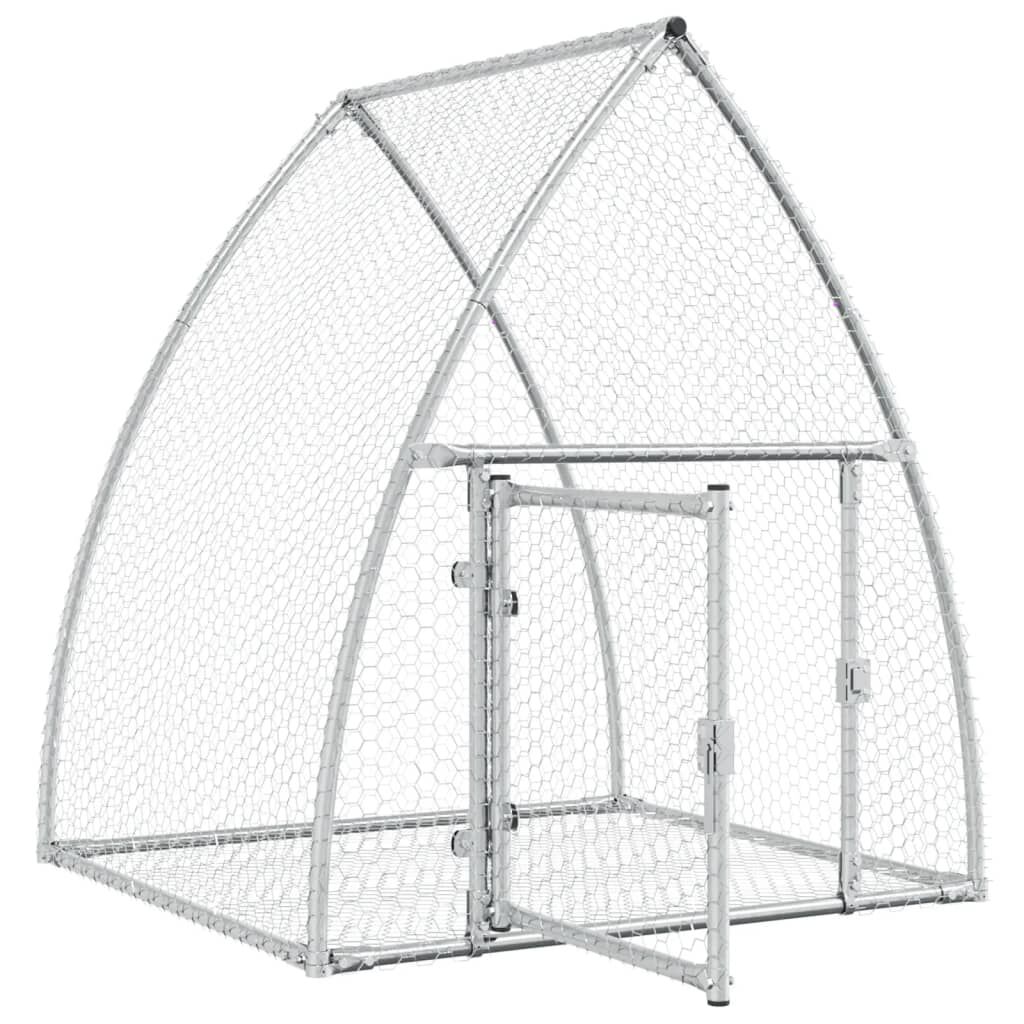 vidaXL Rabbit Hutch Silver 100x105x120 cm Galvanised Steel