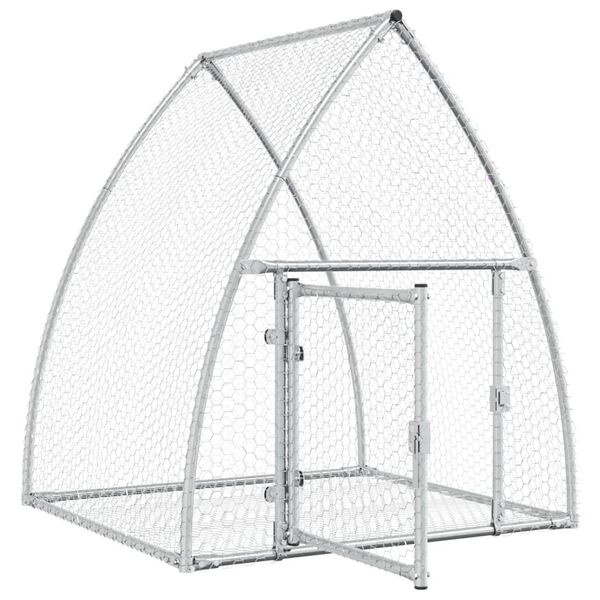vidaXL Rabbit Hutch Silver 100x105x120 cm Galvanised Steel