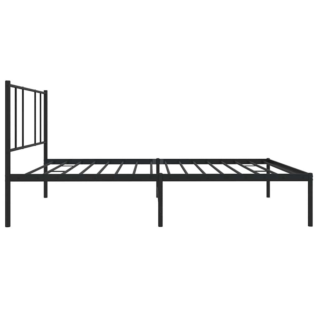 vidaXL Metal Bed Frame without Mattress with Headboard Black 100x190cm
