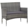 vidaXL 5 Piece Garden Lounge Set With Cushions Poly Rattan Grey