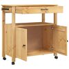 vidaXL Kitchen Trolley MONZA 84x40x88.5 cm Solid Wood Pine