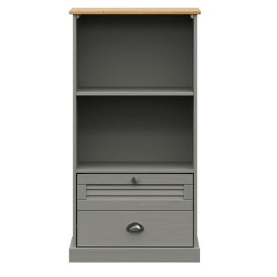 vidaXL Bookcase VIGO Grey 60x35x114.5 cm Solid Wood Pine