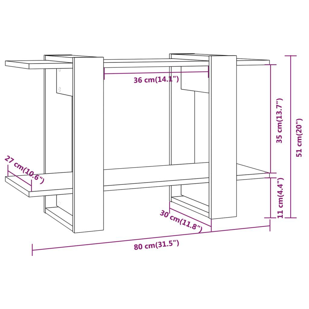 vidaXL Book Cabinet/Room Divider High Gloss White 80x30x51 cm