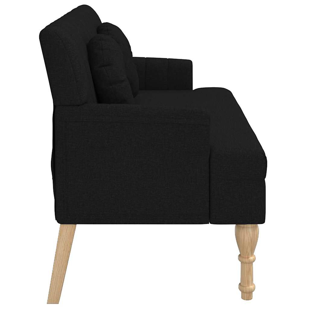 vidaXL Bench with Cushions Black 113x64.5x75.5 cm Fabric