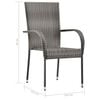 vidaXL Stackable Outdoor Chairs 2 pcs Grey Poly Rattan