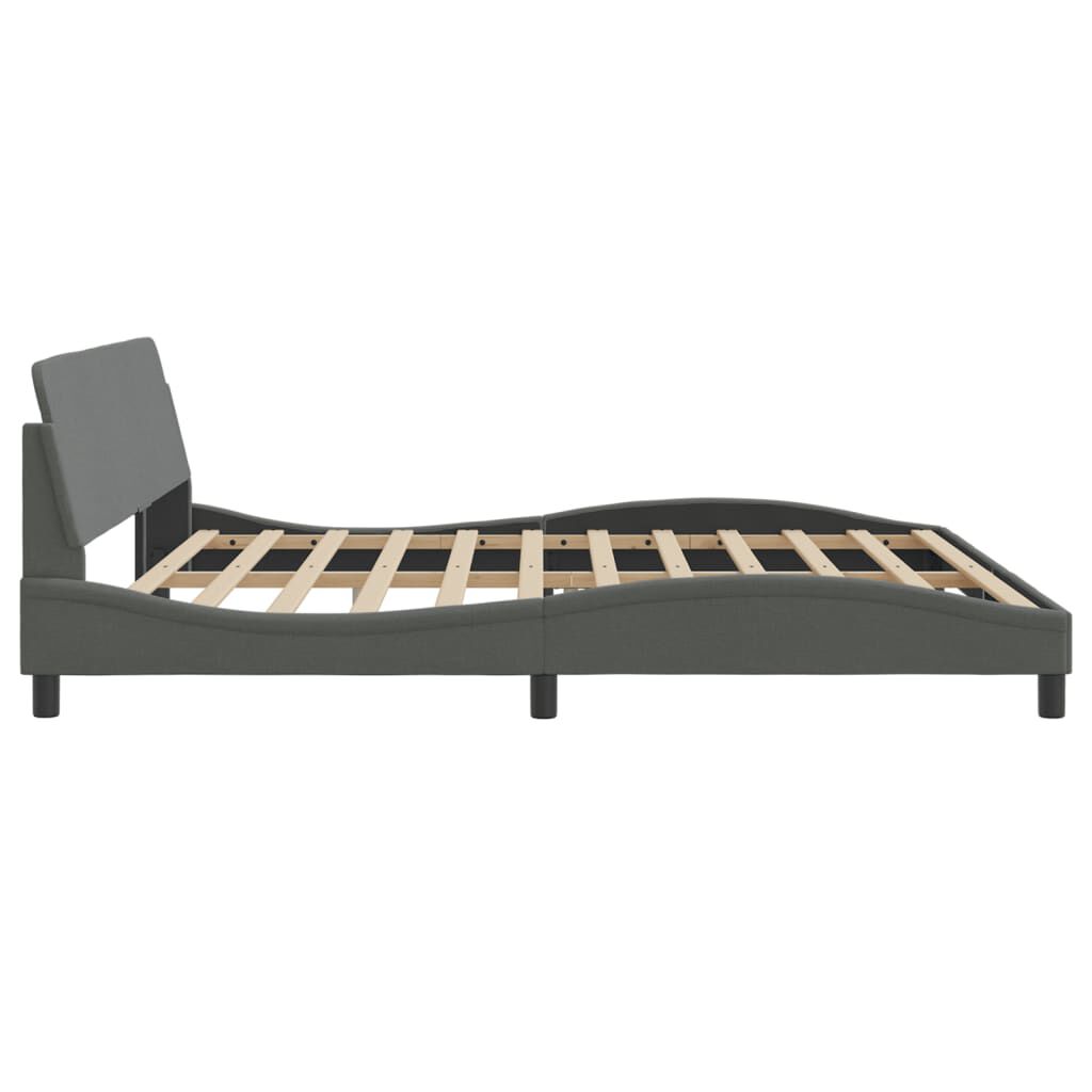 vidaXL Bed Frame without Mattress Dark Grey 193x203 cm Fabric