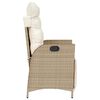 vidaXL Reclining Garden Chair with Footrest Beige Poly Rattan