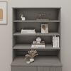 vidaXL Top for Highboard HAMAR Light Grey 90x30x100cm Solid Wood Pine