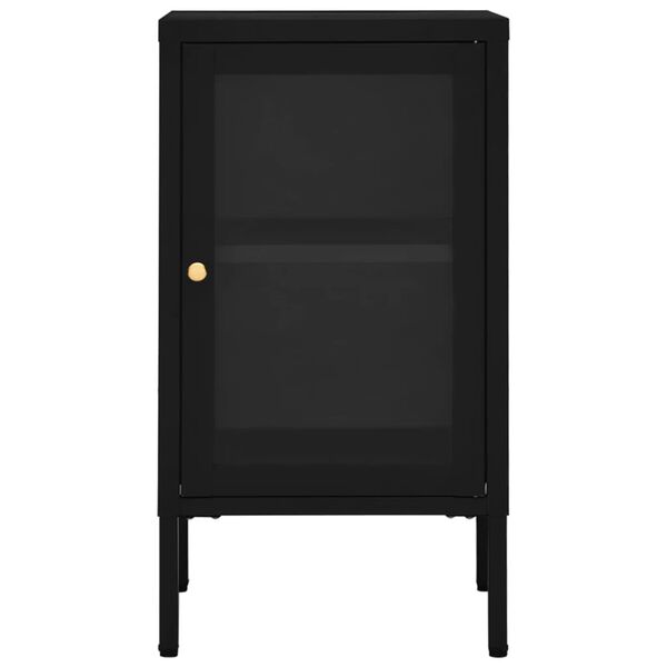 vidaXL Sideboard Black 38x35x70 cm Steel and Glass