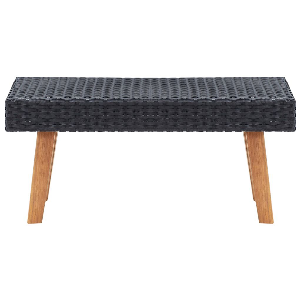 vidaXL Garden Coffee Table Poly Rattan Black