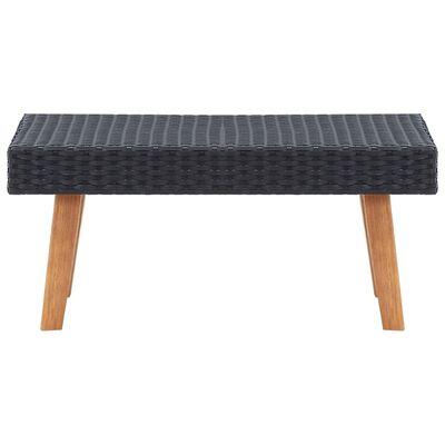 vidaXL Garden Coffee Table Poly Rattan Black