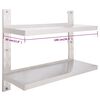 vidaXL 2-Tier Floating Wall Shelf Stainless Steel 100x30 cm
