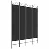 vidaXL 4-Panel Room Divider Black 160x200 cm Fabric