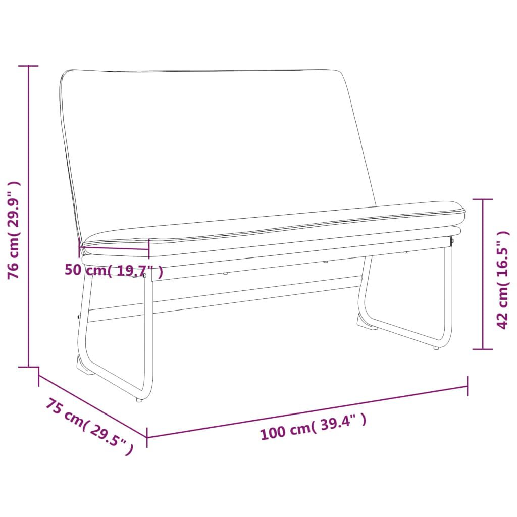 vidaXL Bench Dark Grey 100x75x76 cm Fabric