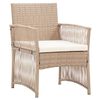 vidaXL 4 Piece Garden Lounge Set with Cushions Poly Rattan Beige