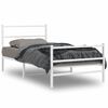 vidaXL Metal Bed Frame without Mattress with Footboard&nbsp;White 100x200cm