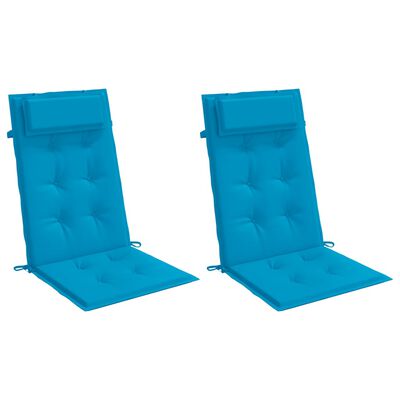 vidaXL Highback Chair Cushions 2 pcs Light Blue Oxford Fabric