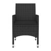 vidaXL 5 Piece Garden Dining Set Poly Rattan and Glass